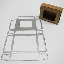 Stanzschablone Schachtel mit Sichtfenster